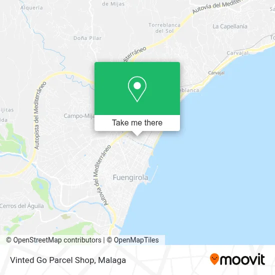 Vinted Go Parcel Shop map