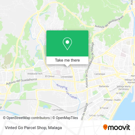 Vinted Go Parcel Shop map