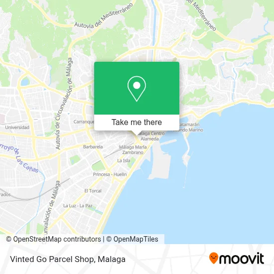 Vinted Go Parcel Shop map