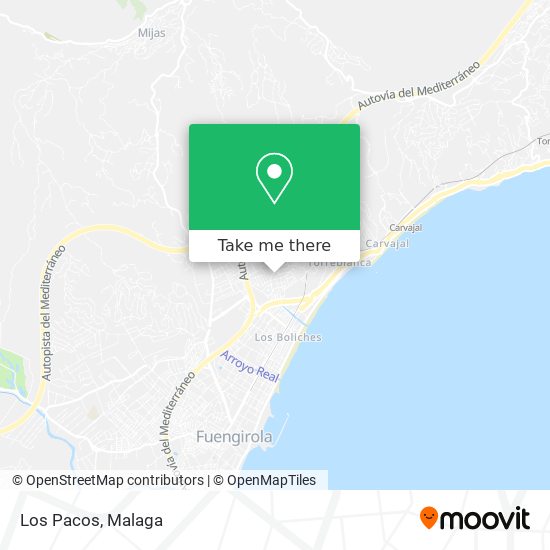 How to get to Los Pacos in Fuengirola by Bus or Train?