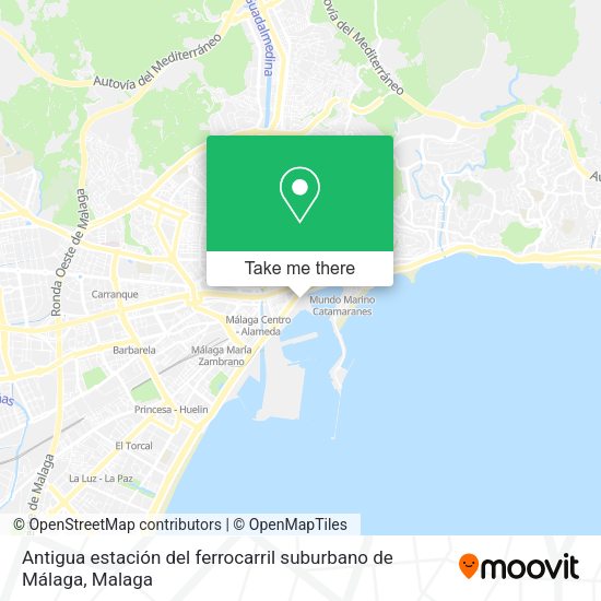 Antigua estación del ferrocarril suburbano de Málaga map