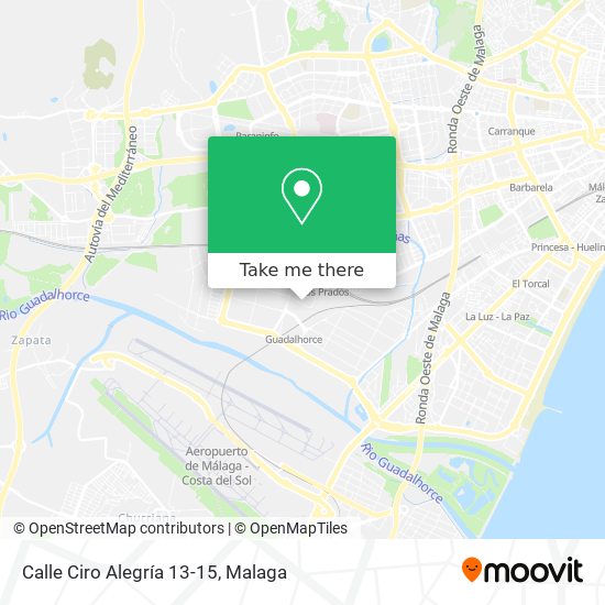 How to get to Calle Ciro Alegr a 13 15 in M laga by Bus Train or