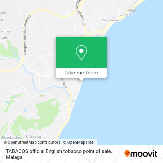 TABACOS official English tobacco point of sale map