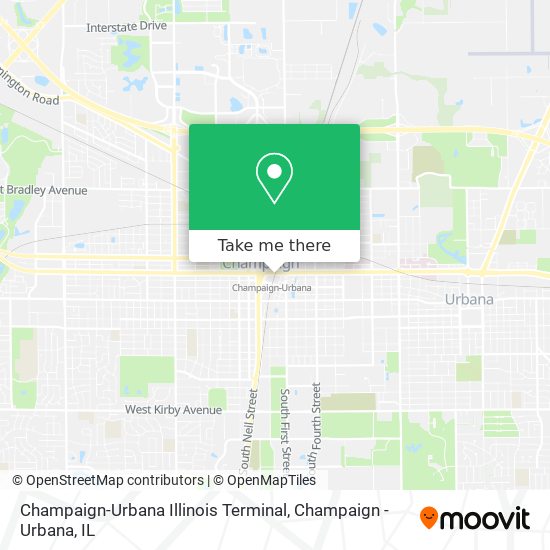 Mapa de Champaign-Urbana Illinois Terminal