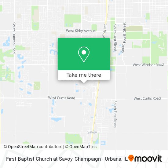 First Baptist Church at Savoy map
