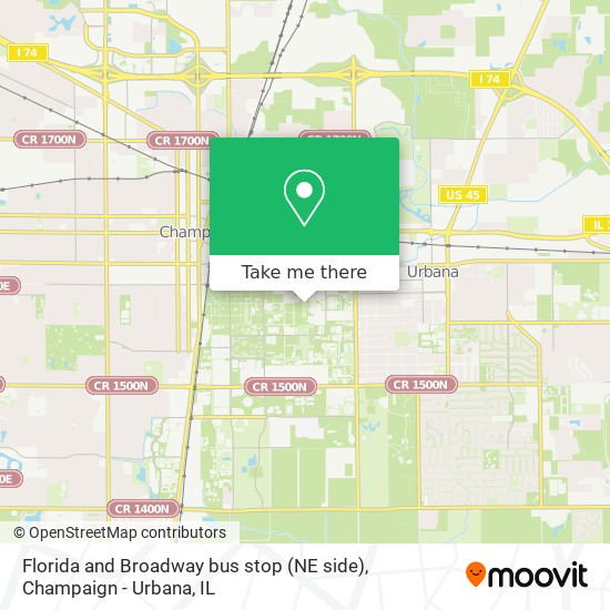 Florida and Broadway bus stop (NE side) map