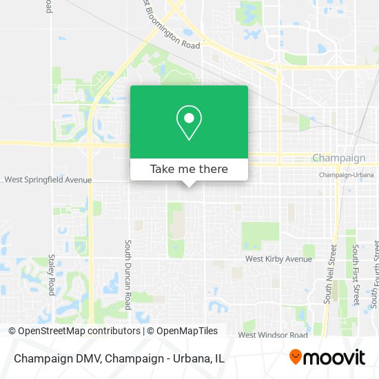Champaign DMV map