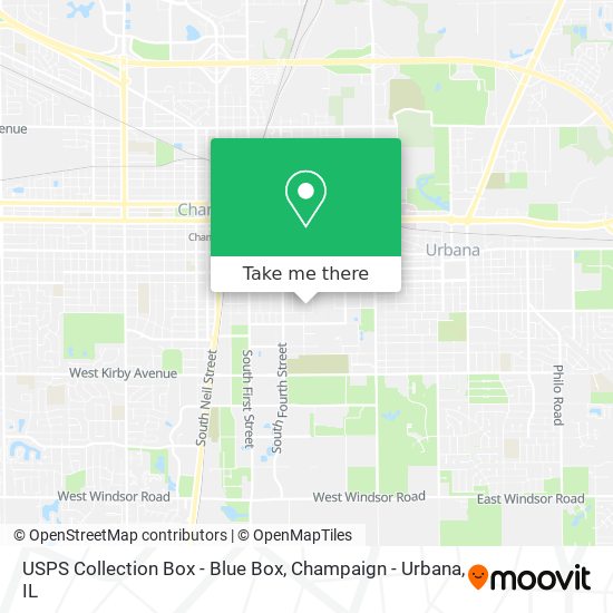 Mapa de USPS Collection Box - Blue Box