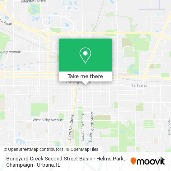 Boneyard Creek Second Street Basin - Helms Park map