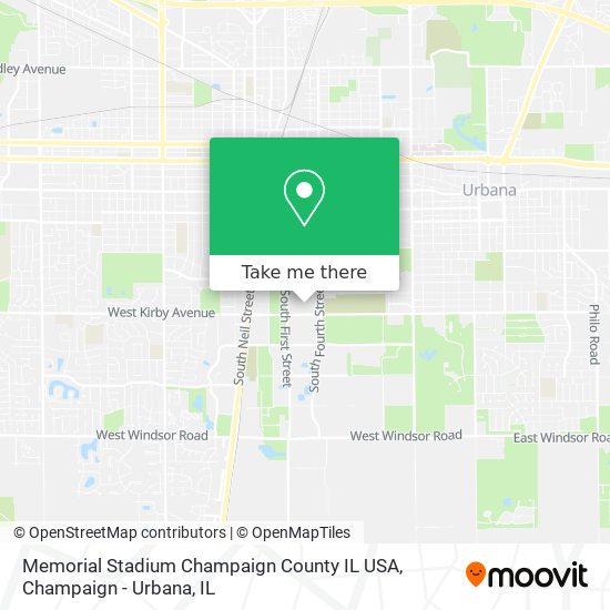 Mapa de Memorial Stadium Champaign County IL USA