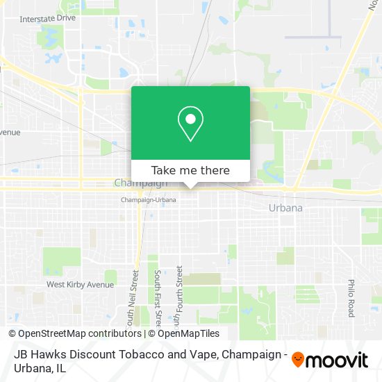 JB Hawks Discount Tobacco and Vape map