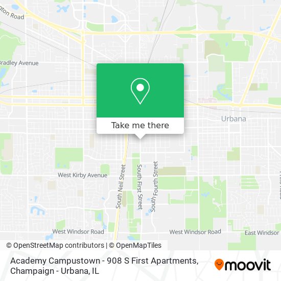 Mapa de Academy Campustown - 908 S First Apartments