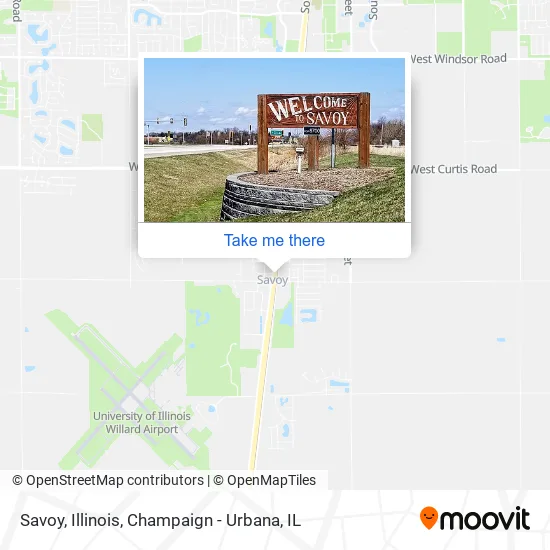 Mapa de Savoy, Illinois
