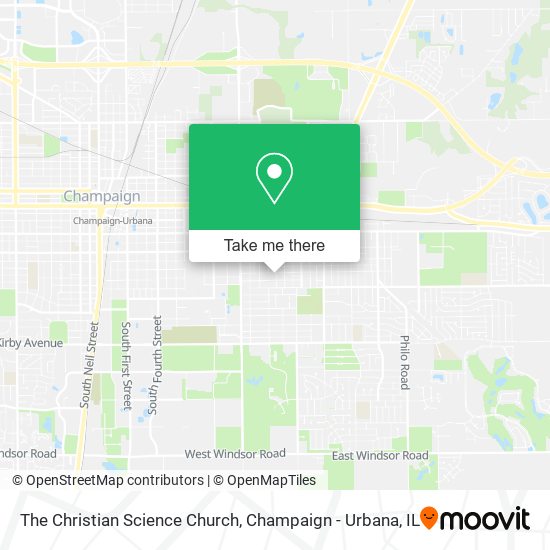 The Christian Science Church map