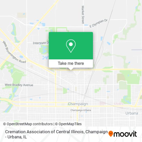 Cremation Association of Central Illinois map
