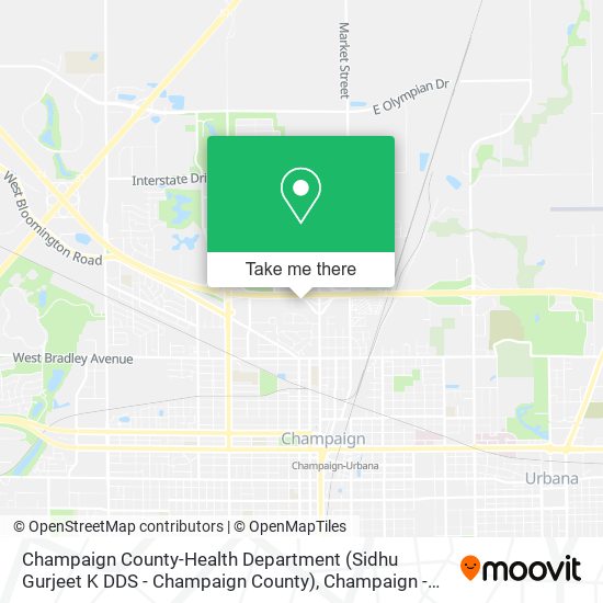 Champaign County-Health Department (Sidhu Gurjeet K DDS - Champaign County) map