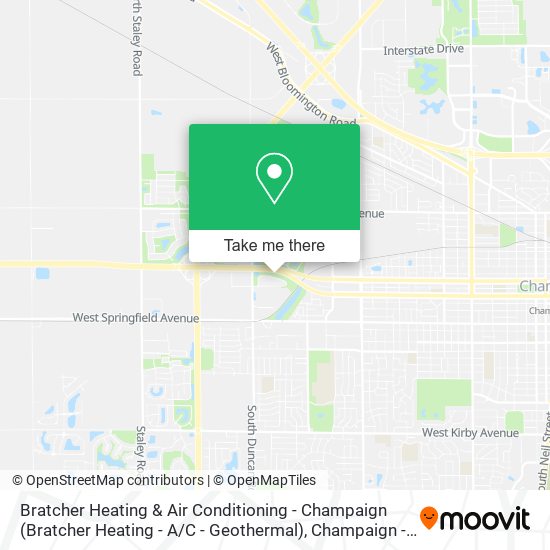 Mapa de Bratcher Heating & Air Conditioning - Champaign (Bratcher Heating - A / C - Geothermal)