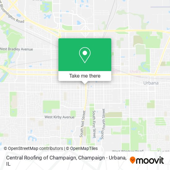 Central Roofing of Champaign map