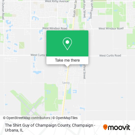 The Shirt Guy of Champaign County map