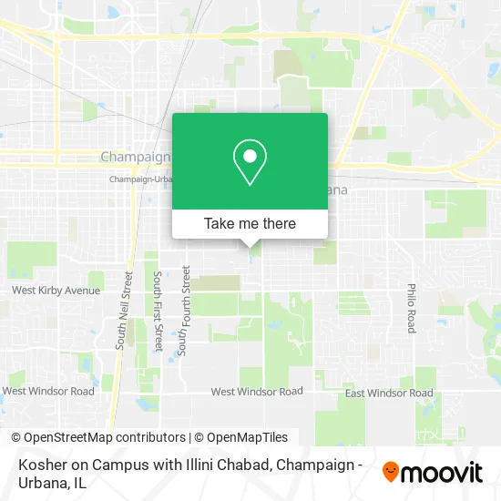 Mapa de Kosher on Campus with Illini Chabad