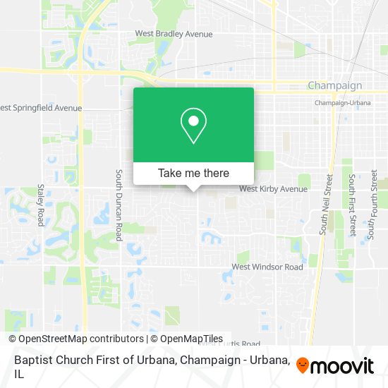 Baptist Church First of Urbana map