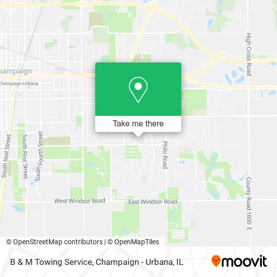 B & M Towing Service map