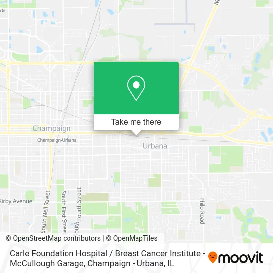 Mapa de Carle Foundation Hospital / Breast Cancer Institute - McCullough Garage