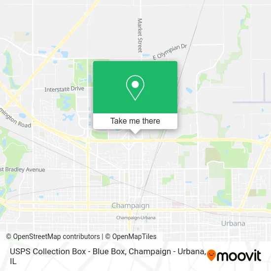USPS Collection Box - Blue Box map