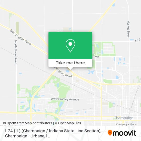 I-74 (IL)  (Champaign / Indiana State Line Section) map