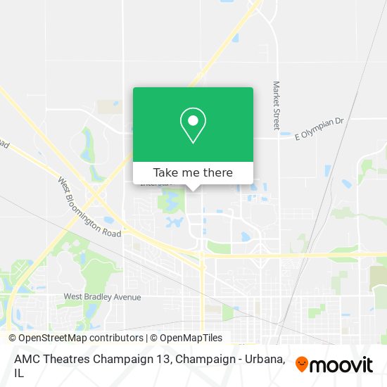 Mapa de AMC Theatres Champaign 13