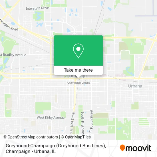 Mapa de Greyhound-Champaign (Greyhound Bus Lines)