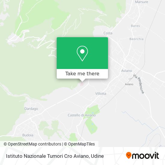 Istituto Nazionale Tumori Cro Aviano map