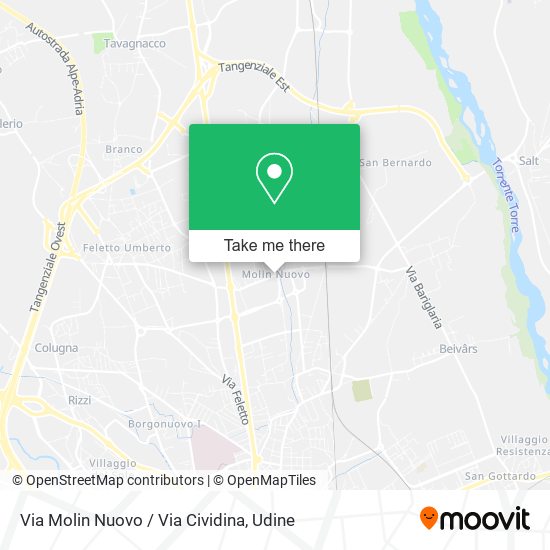 Via Molin Nuovo / Via Cividina map