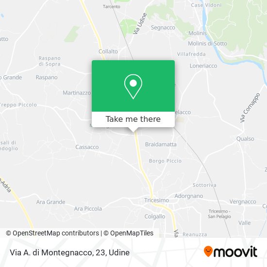 Via A. di Montegnacco, 23 map