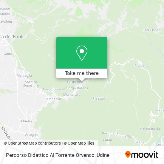 Percorso Didattico Al Torrente Orvenco map