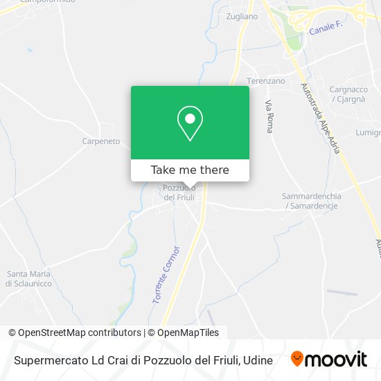 Supermercato Ld Crai di Pozzuolo del Friuli map