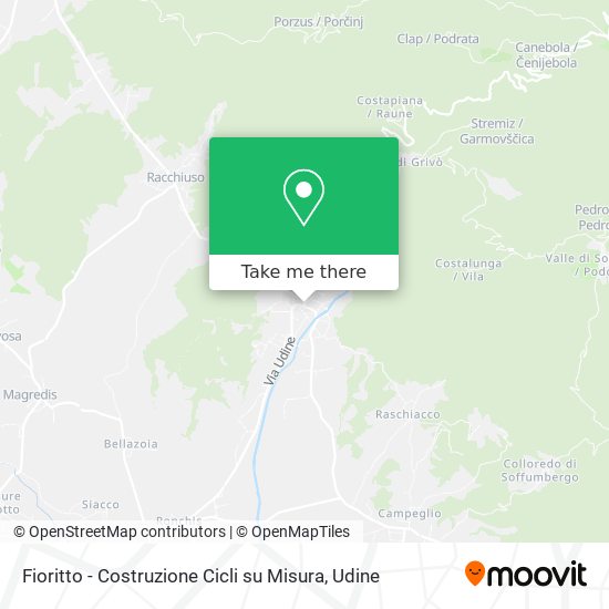How to get to Fioritto - Costruzione Cicli su Misura in Faedis by Bus?