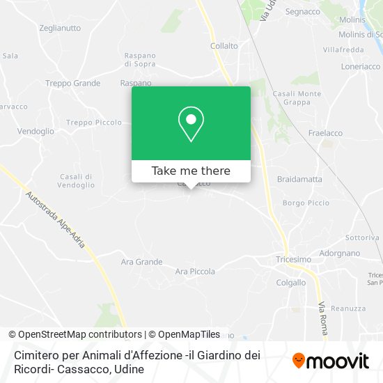 Cimitero per Animali d'Affezione -il Giardino dei Ricordi- Cassacco map