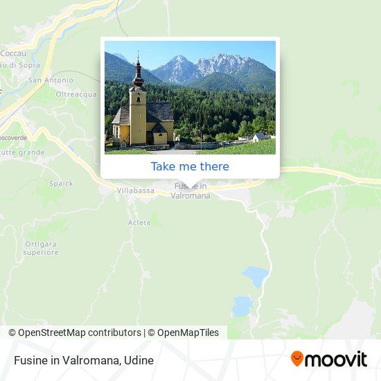 Fusine in Valromana map