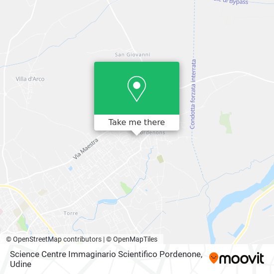 Science Centre Immaginario Scientifico Pordenone map