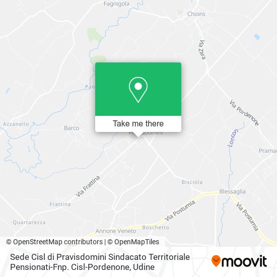 Sede Cisl di Pravisdomini Sindacato Territoriale Pensionati-Fnp. Cisl-Pordenone map