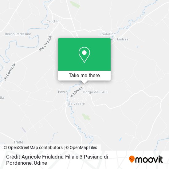Crèdit Agricole Friuladria-Filiale 3 Pasiano di Pordenone map