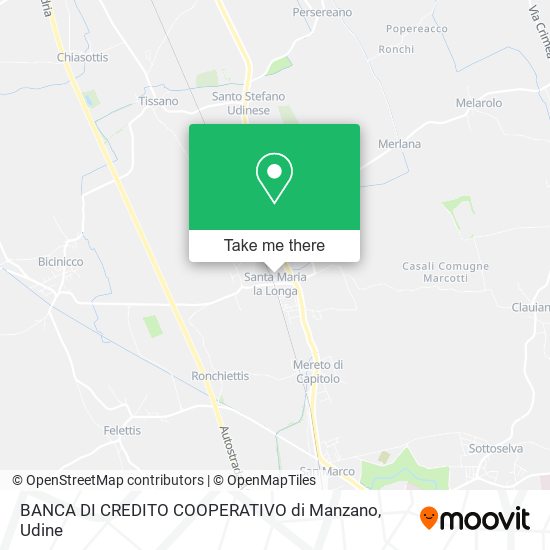 BANCA DI CREDITO COOPERATIVO di Manzano map