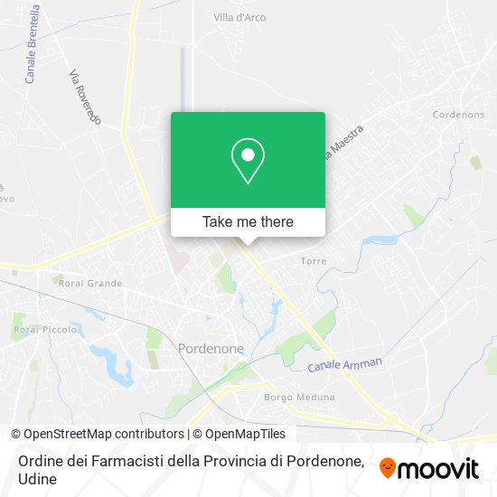 Ordine dei Farmacisti della Provincia di Pordenone map