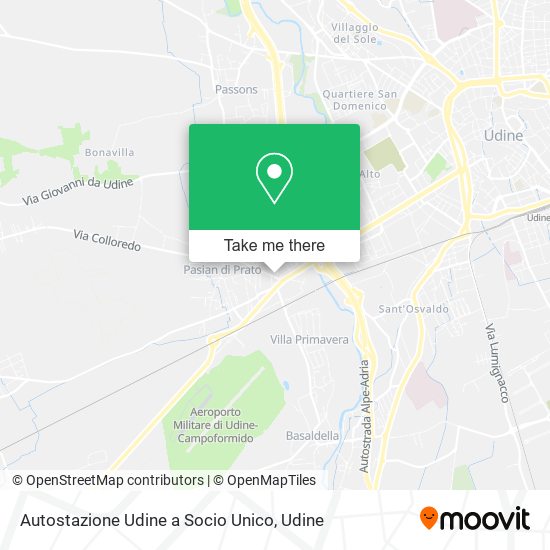 Autostazione Udine a Socio Unico map