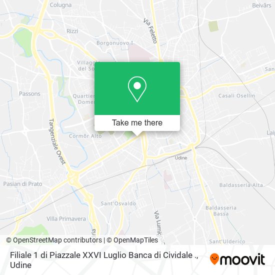 Filiale 1 di Piazzale XXVI Luglio Banca di Cividale . map