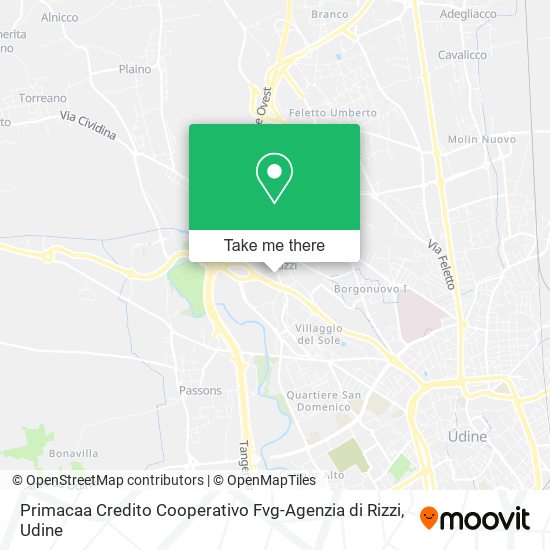 Primacaa Credito Cooperativo Fvg-Agenzia di Rizzi map