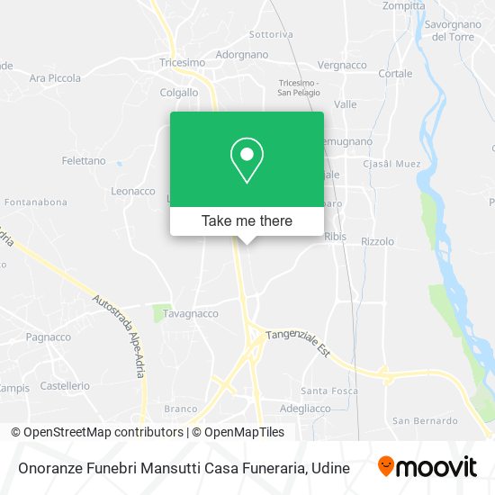 Onoranze Funebri Mansutti Casa Funeraria map