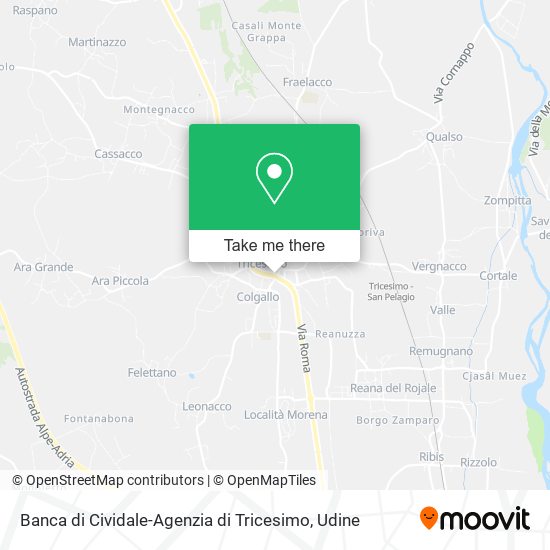 Banca di Cividale-Agenzia di Tricesimo map