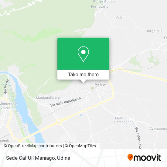 Sede Caf Uil Maniago map